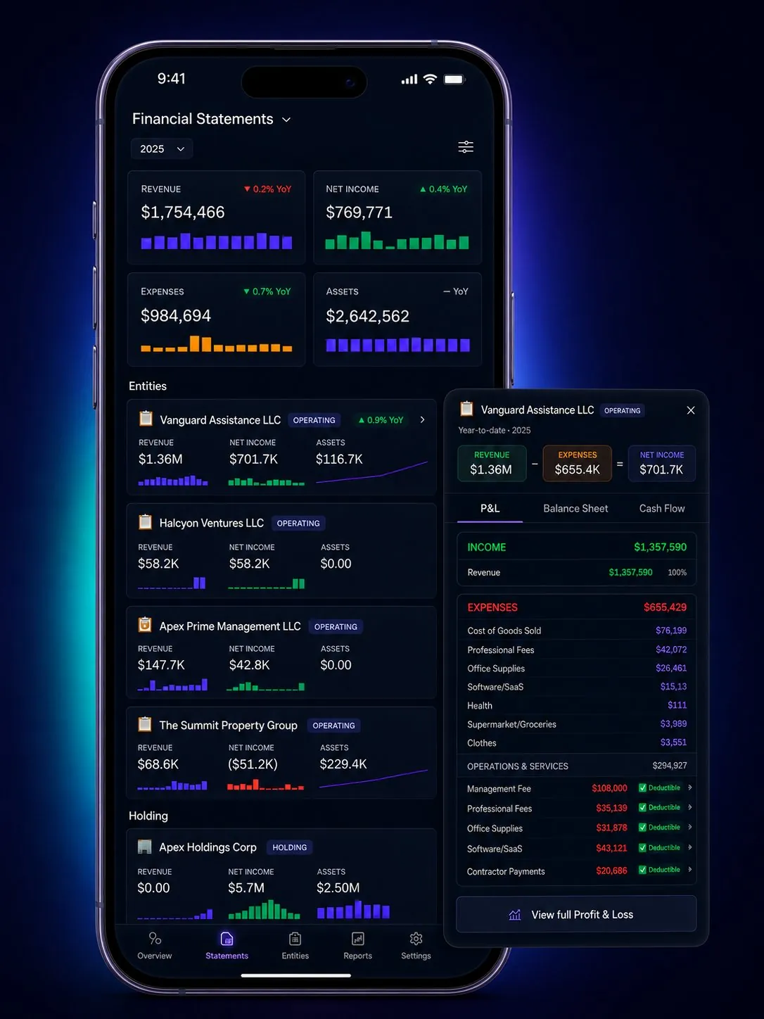 HaraPro financial statements on mobile