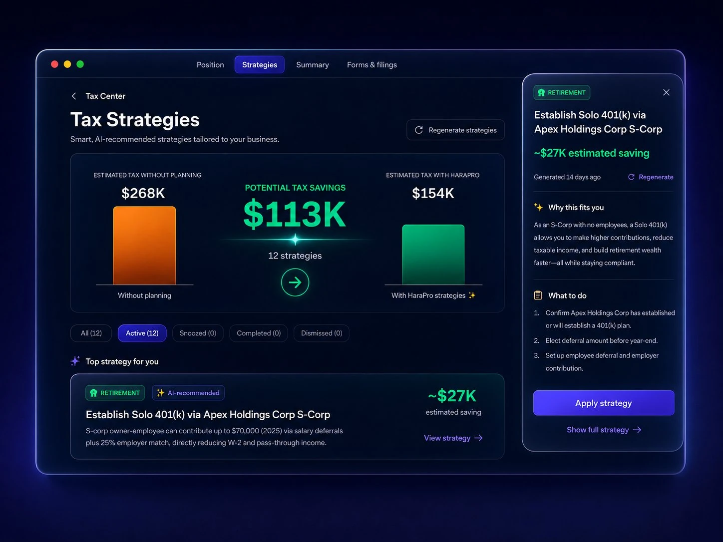 HaraPro detailed application view